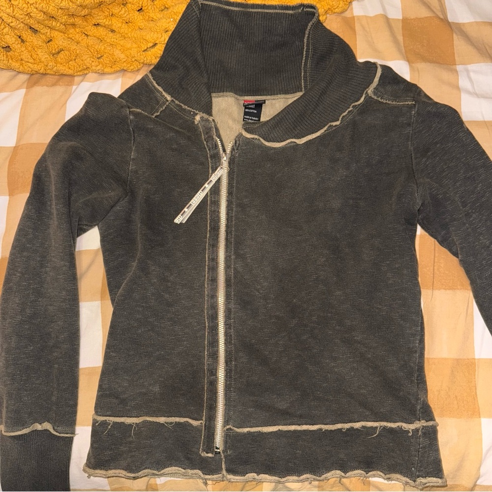 Brown Asymmetrical Zip Jacket - image 1